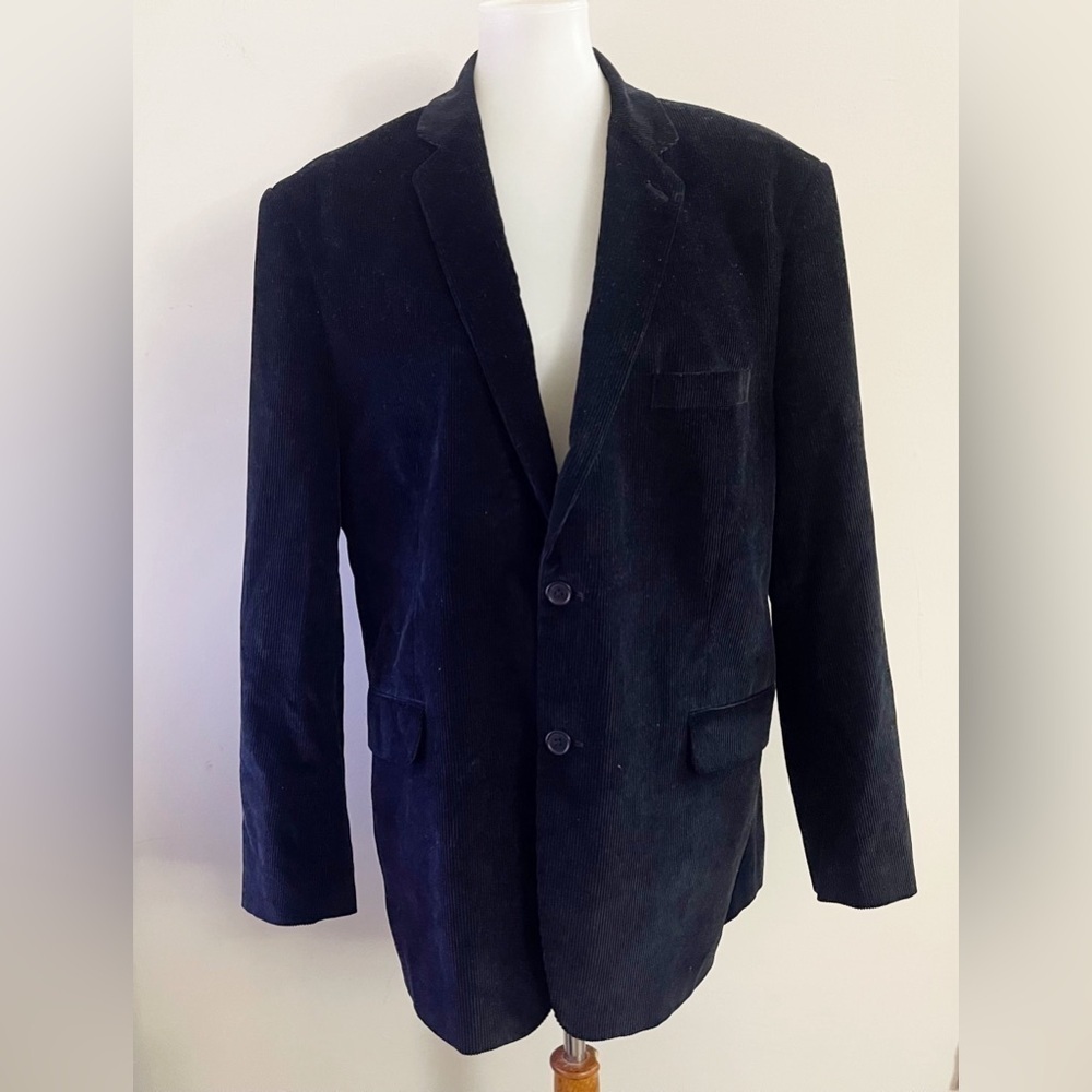 Vintage Corduroy Antonio Bove' Men's Classic Black Blazer Fall Workwear